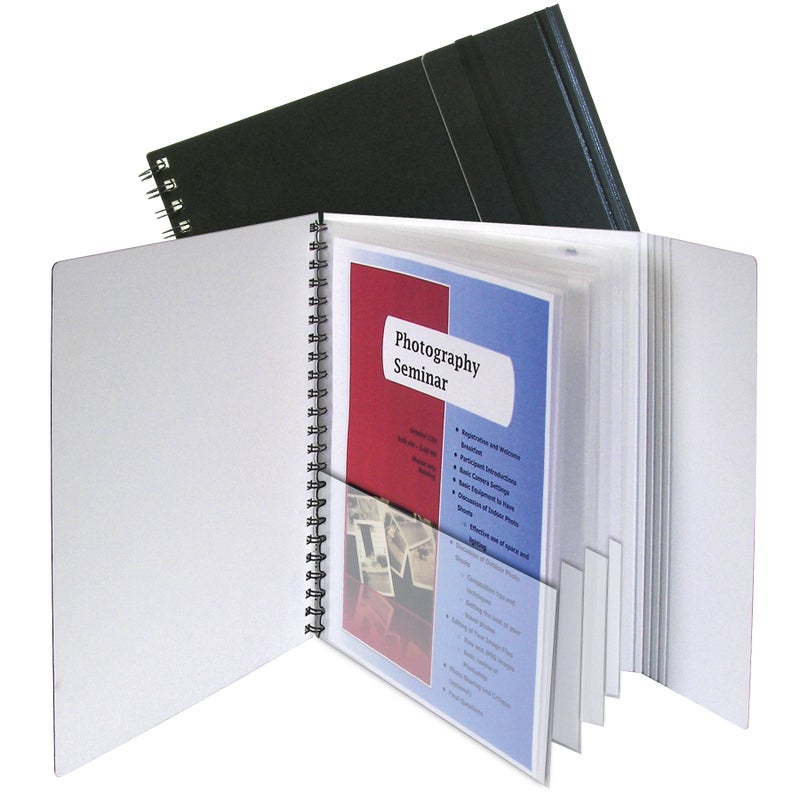 C-Line Eight-Pocket Portfolio with Security Flap, Polypropylene, 8.5 X 11, Black/White - Image 1
